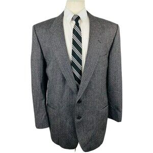 ISSIMO Mens 46R Gray Stripe Soft 100% Wool Blazer Sport Coat Suit Jacket